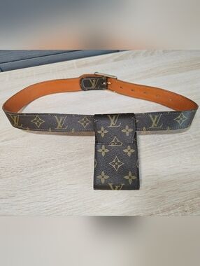 Authentic Vintage LOUIS VUITTON Monogram Belt With Utility Pouch
